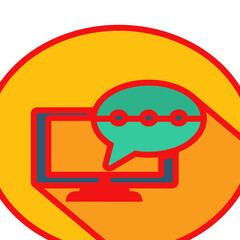 computer monitor with speech bubble