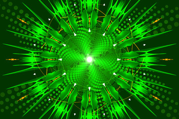 green abstract background, shape and particles, floral background