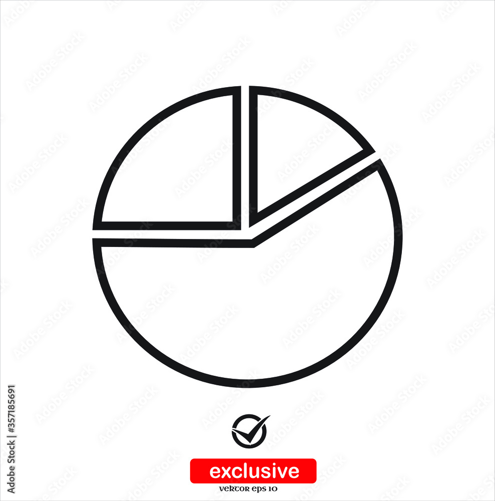 Poster pie chart icon.flat design style vector illustration for graphic and web design.