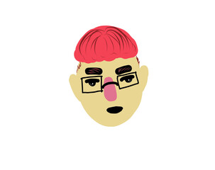 diverse hand drawn faces and head different people and humans with doodle style, vector illustration and flat style