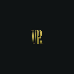 Creative modern elegant trendy unique artistic VR RV V R initial based letter icon logo.
