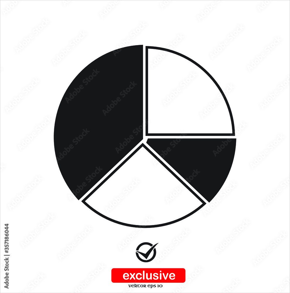 Poster pie chart icon.flat design style vector illustration for graphic and web design.