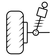 suspension of the car with wheel side icon