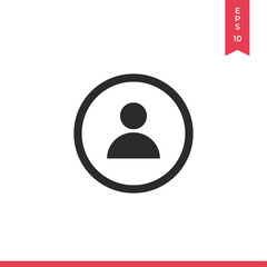 User vector icon, simple sign for web site and mobile app.