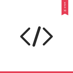 Coding vector icon, simple sign for web site and mobile app.