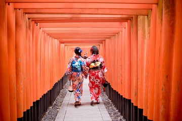 Fototapeta premium Starożytne miasto, kimono
