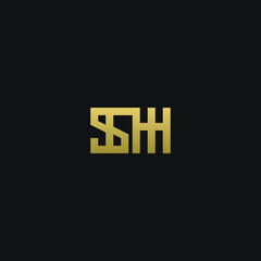 Creative modern elegant trendy unique artistic SH HS S H initial based letter icon logo.