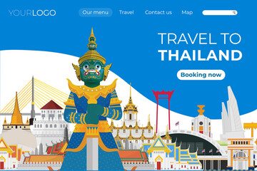 Welcome to Thailand and Guardian Giant with Landing page template
