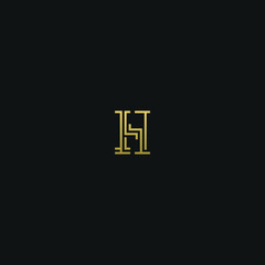Creative modern elegant trendy unique artistic black and white color H initial based letter icon logo.