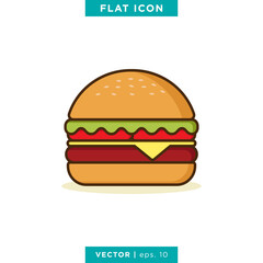 Burger icon vector logo design template