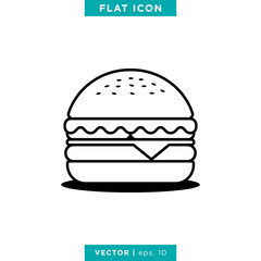 Burger icon vector logo design template