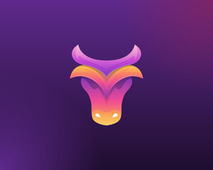 Bull logo. Animal head business logo.