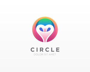  Colorful circle with love logo.