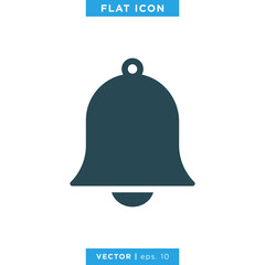 Bell icon design template. Notification symbol vector.