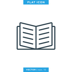 Book icon vector design template. Editable stroke