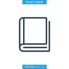 Book icon vector design template. Editable stroke