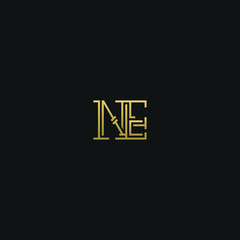 Creative modern elegant trendy unique artistic NE EN E N initial based letter icon logo.