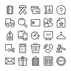 Icons Collection of Shopping and Ecommerce Vector 