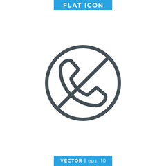 Phone icon vector design template. Prohibition sign.