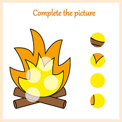 Complete the picture, puzzle task, game for preschool kids. pencil