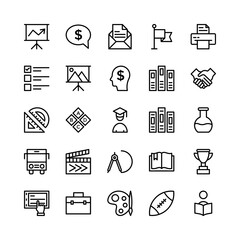 School and Education Line Vector Icons 7