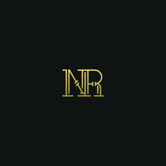Creative modern elegant trendy unique artistic NR RN N R initial based letter icon logo.