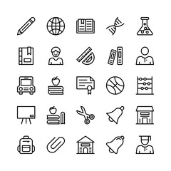 School and Education Line Vector Icons 9