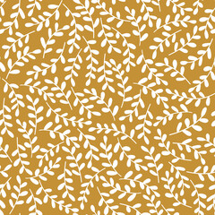 Floral seamless pattern in hand-drawn style. Flowers in white background. Simple fabric design. Vector illustration.