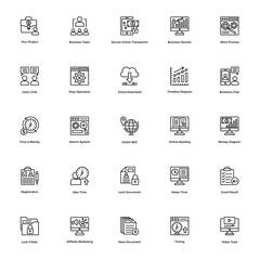Business and Finance Line Icons Set 24