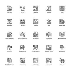 Business and Finance Line Icons Set 25