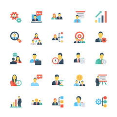 Human Resources and Management Colored Vector Icons 1