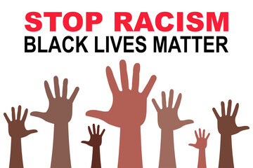 Stop racism. Black lives matter. Vector illustration.
