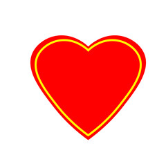 Red heart with yellow
