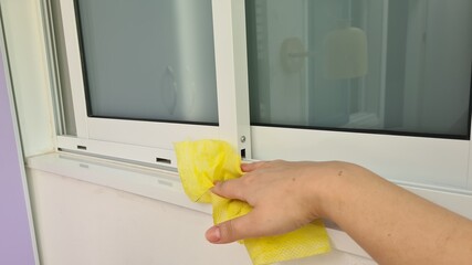 cleaning the window