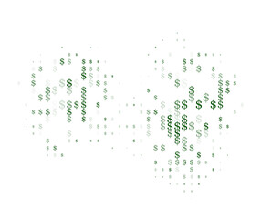 Fototapeta premium Business background made of falling dollar signs. modern abstract illustration.