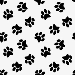 seamless pattern with dog  paw, background