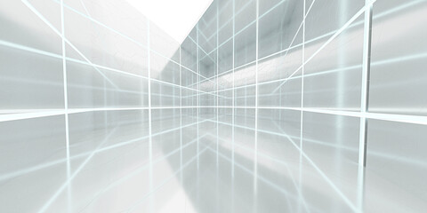 futuristic modern mirror architecture cube random geometric shape rendering illustration 3d