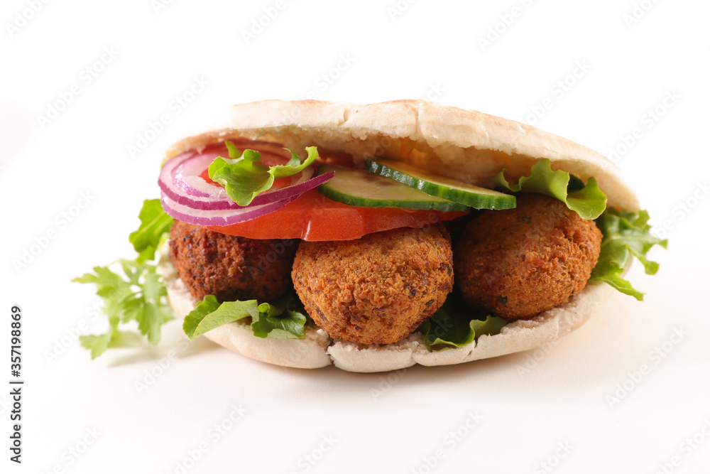 Canvas Prints falafel with fresh vegetable in pita bread