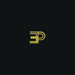 Creative modern elegant trendy unique artistic EP PE P E initial based letter icon logo.