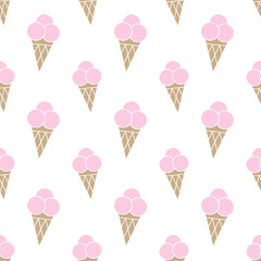 Seamless pattern with ice cream. Baby cartoon background. Good for birthday, wallpaper, pattern, surface textures, printing onto fabric and paper.