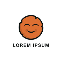 abstract foodstuffs object design logo vector illustration. abstract cute smile face ilustration.