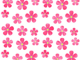 Watercolor texture pattern of pink flowers