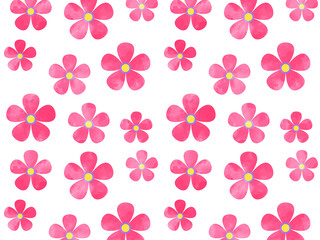 Watercolor texture pattern of pink flowers