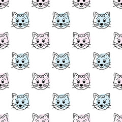 Obraz na płótnie Canvas Seamless Pattern Cats. cartoon cat background. Good for wallpaper, design for fabric and decor. 