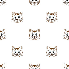 Seamless Pattern Cats.  cartoon cat background. Good for  wallpaper, design for fabric and decor. 