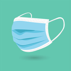 vector mask to protect from dust, bacteria, and germs