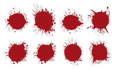 round red brush painted circle banner on white background	
