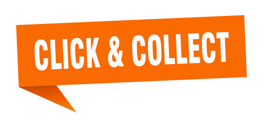 click & collect banner. click & collect speech bubble. click & collect sign