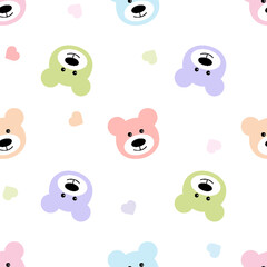 bears  Seamless Pattern.  cartoon baby bears background. Good for  wallpaper, design for fabric and decor. 