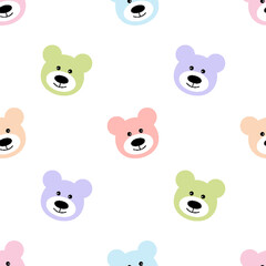 bears  Seamless Pattern.  cartoon baby bears background. Good for  wallpaper, design for fabric and decor. 
